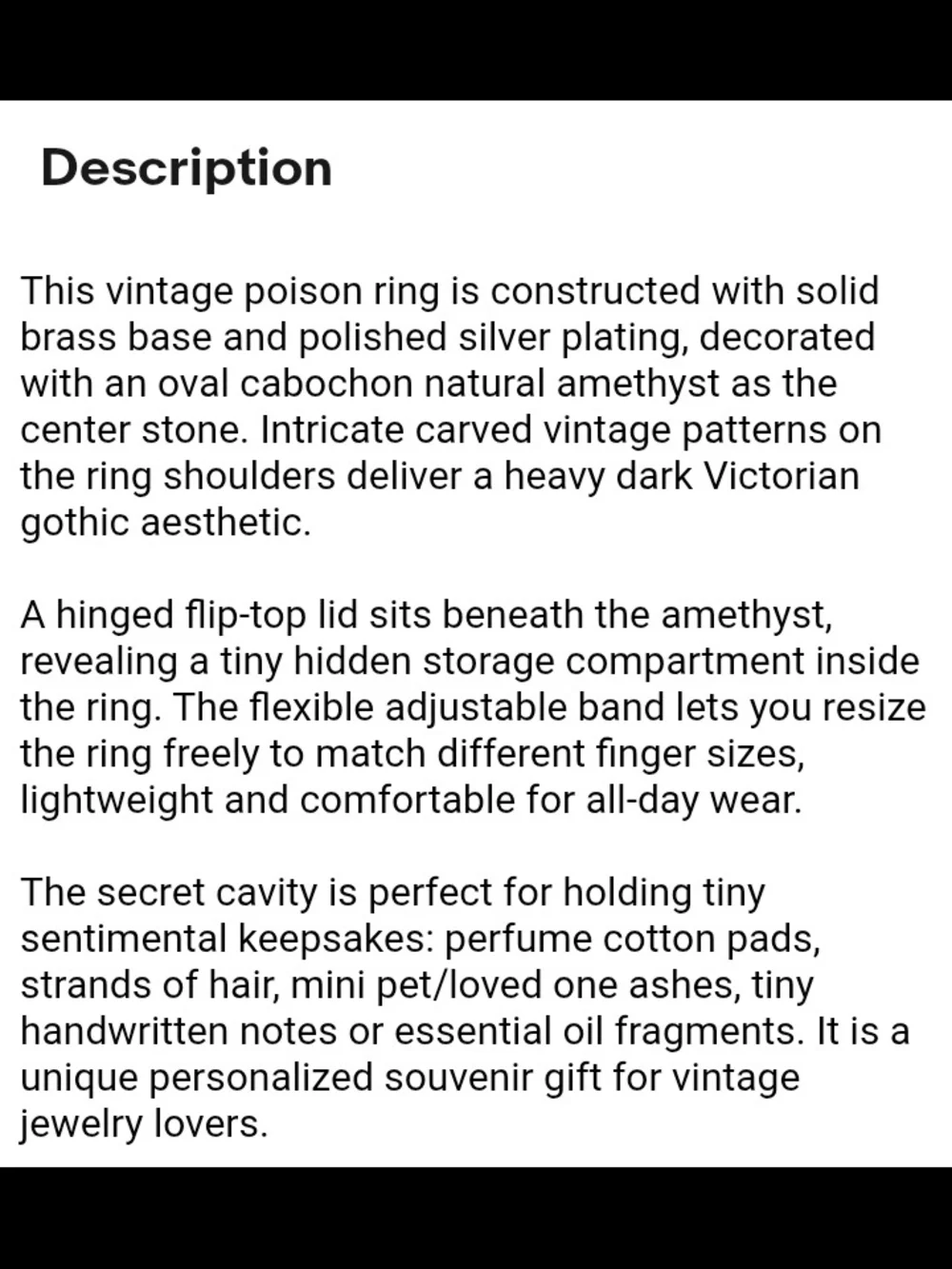 Sterling-Style Silver Ring with Purple Gemstone
